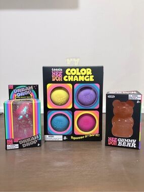 🌟NeeDoh 3pc Bundle Dream Drop Gummy Bear Teenie Color Change Rare Gifts